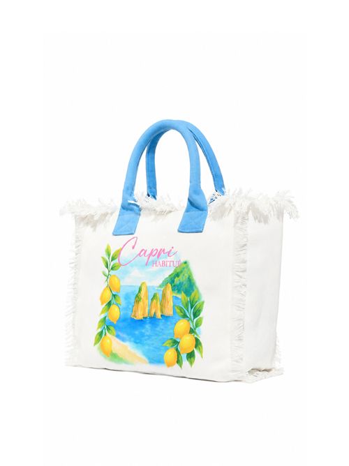 Borsa Vanity Capri Habitué in canvas di cotone Mc2 Saint Barth | VANI00109355L